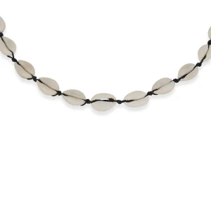 Naszyjnik choker z naturalnych muszel kauri jasnych dużych