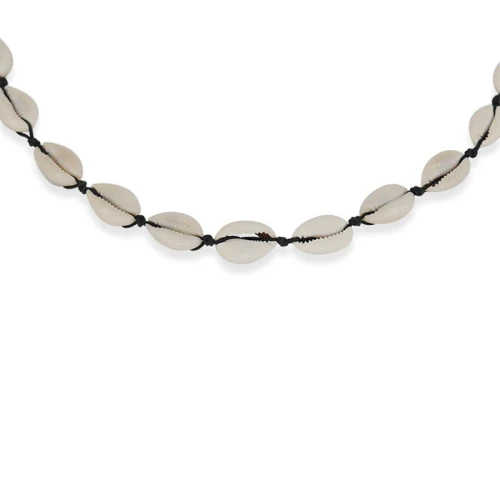 Naszyjnik choker z naturalnych muszel kauri jasnych dużych