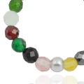 Pierścionek elastyczny z kamieni mini kolorowy srebro