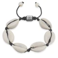 Bransoletka shamballa muszle kauri naturalne jasne duże