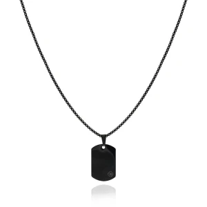 Naszyjnik ze stali dogtag nieśmiertelnik mały czarny box 2,5 mm
