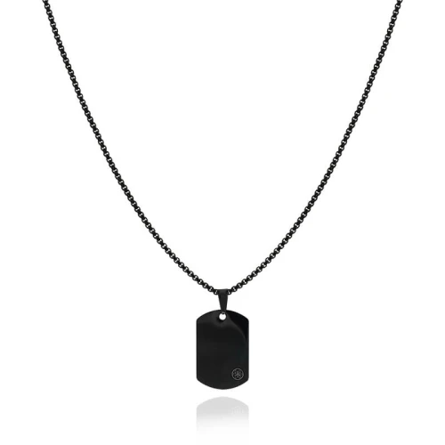Naszyjnik ze stali dogtag nieśmiertelnik mały czarny box 2,5 mm
