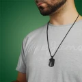 Naszyjnik ze stali dogtag nieśmiertelnik mały czarny box 2,5 mm
