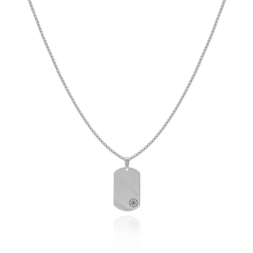 Naszyjnik ze stali dogtag nieśmiertelnik srebrny mały box 2,5 mm