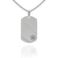 Naszyjnik ze stali dogtag nieśmiertelnik srebrny mały box 2,5 mm