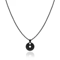 Naszyjnik ze stali medalion mantry czarny box 2,5 mm