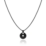 Naszyjnik ze stali medalion mantry czarny box 2,5 mm