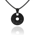 Naszyjnik ze stali medalion mantry czarny box 2,5 mm