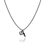 Naszyjnik ze stali czarny pióro kotwica symbol box 2,5 mm