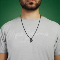 Naszyjnik ze stali czarny pióro kotwica symbol box 2,5 mm