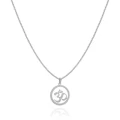 Naszyjnik ze stali symbol om mantra srebrny box 2,5 mm