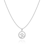Naszyjnik ze stali symbol om mantra srebrny box 2,5 mm