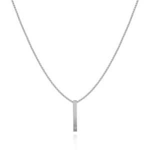 Naszyjnik ze stali wisior bryła srebrny box 2,5 mm