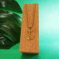 Naszyjnik ze stali kotwica złoty box 2,5 mm