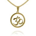 Naszyjnik ze stali symbol om mantra złoty box 2,5 mm