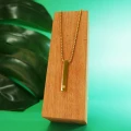 Naszyjnik ze stali wisior bryła złoty box 2,5 mm