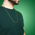 Naszyjnik ze stali szlachetnej złoty box 3 mm