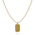 Naszyjnik ze stali nieśmiertelnik dogtag złoty box 3mm