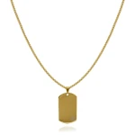 Naszyjnik ze stali nieśmiertelnik dogtag złoty box 3mm