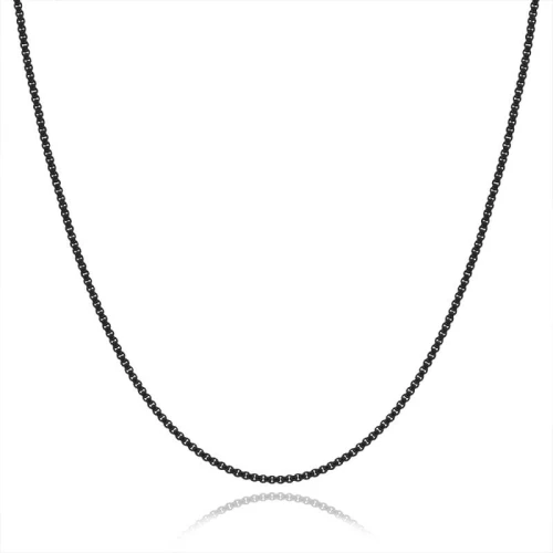 Naszyjnik ze stali szlachetnej czarny box 3 mm