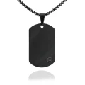 Naszyjnik ze stali nieśmiertelnik dogtag czarny box 3 mm