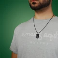 Naszyjnik ze stali kulkowy nieśmiertelnik dogtag czarny