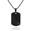 Naszyjnik ze stali kulkowy nieśmiertelnik dogtag czarny