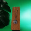 Naszyjnik ze stali kompas symbol rolo srebrny 2 mm