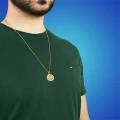 Naszyjnik ze stali kwiat życia symbol złoty rolo 2 mm
