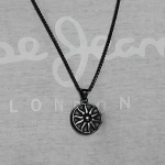 Naszyjnik ze stali wisior symbol słońca czarny box 3 mm