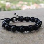Bransoletka shamballa heban czarny srebro