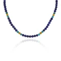 Naszyjnik z kamieni lapis lazuli apatyt hematyt 6 mm stal szlachetna