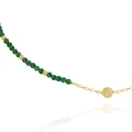 Naszyjnik z kamieni mini choker jadeit szmaragdowy srebro pozłacane kryształy