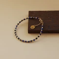 Bransoletka z kamieni mini lapis lazuli kostka srebro pozłacane