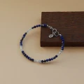 Bransoletka z kamieni mini lapis lazuli akwamaryn kryształ górski stal szlachetna