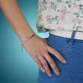 Bransoletka z kamieni mini gradient granat turmalin kwarc jadeit kryształ górski srebro pozłacane