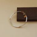 Bransoletka z kamieni mini labradoryt alabaster srebro pozłacane