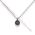 Naszyjnik ze stali medalion krzyż srebrny box 2,5 mm