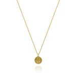 Naszyjnik ze stali hamsa amulet symbol złoty rolo 2 mm