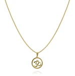 Naszyjnik ze stali symbol om mantra złoty box 2,5 mm