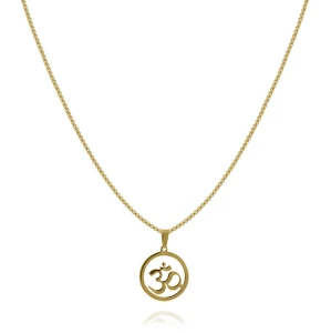 Naszyjnik ze stali symbol om mantra złoty box 2,5 mm