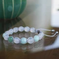 Bransoletka shamballa agat mleczny amazonit hematyt