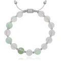 Bransoletka shamballa agat mleczny amazonit hematyt
