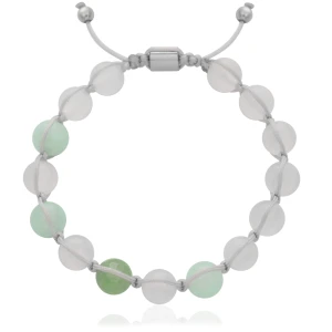 Bransoletka shamballa agat mleczny amazonit hematyt
