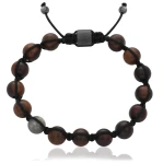Bransoletka shamballa drewno heban labradoryt hematyt