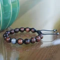 Bransoletka shamballa drewno heban labradoryt hematyt
