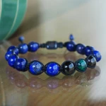 Bransoletka shamballa lapis lazuli obsydian chryzokola 
