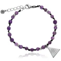 Bransoletka z kamieni pleciona ametyst oko proroka stal szlachetna
