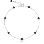 Bransoletka ze srebra kamienie mini spinel czarny naturalny fasetowany
