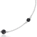 Bransoletka ze srebra kamienie mini spinel czarny naturalny fasetowany